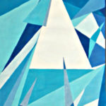 Peinture originale "Poétique du triangle - naissance paysage" (Marceline Lebrun)